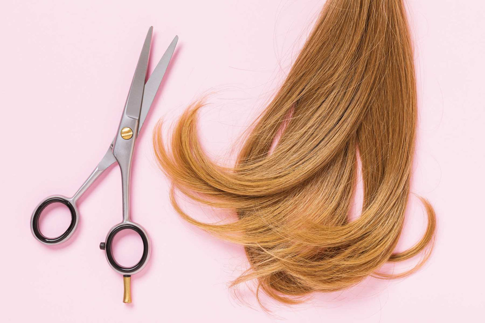 A pair of professional scissors and hair from scissorhub