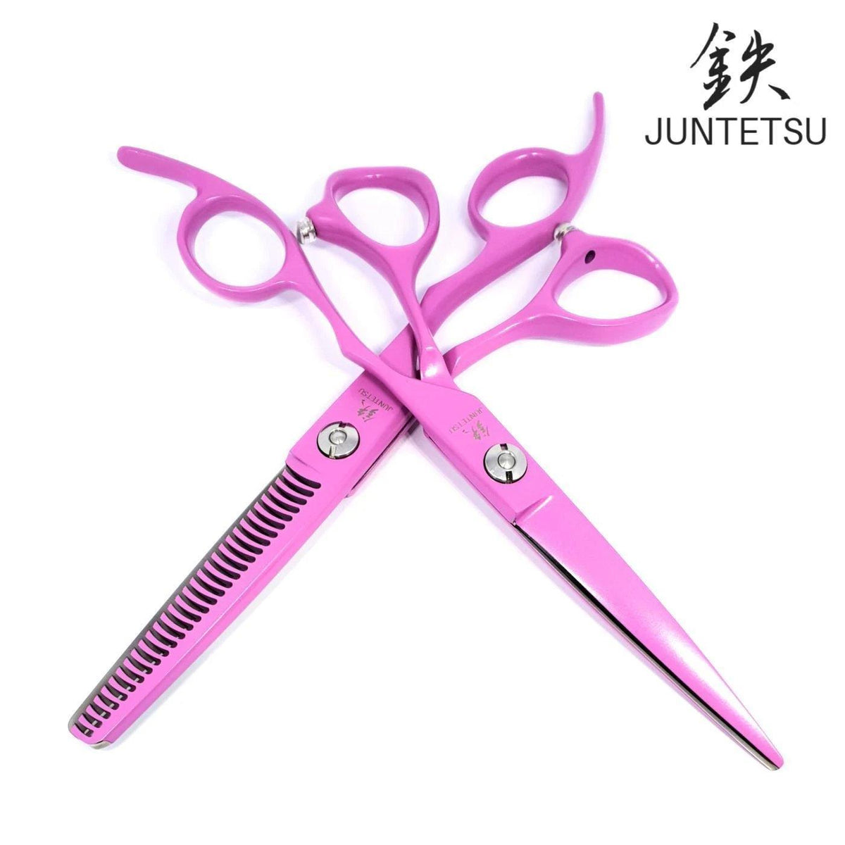 Juntetsu Pink Cutting &amp; Thinning Scissors Set - Japan Scissors