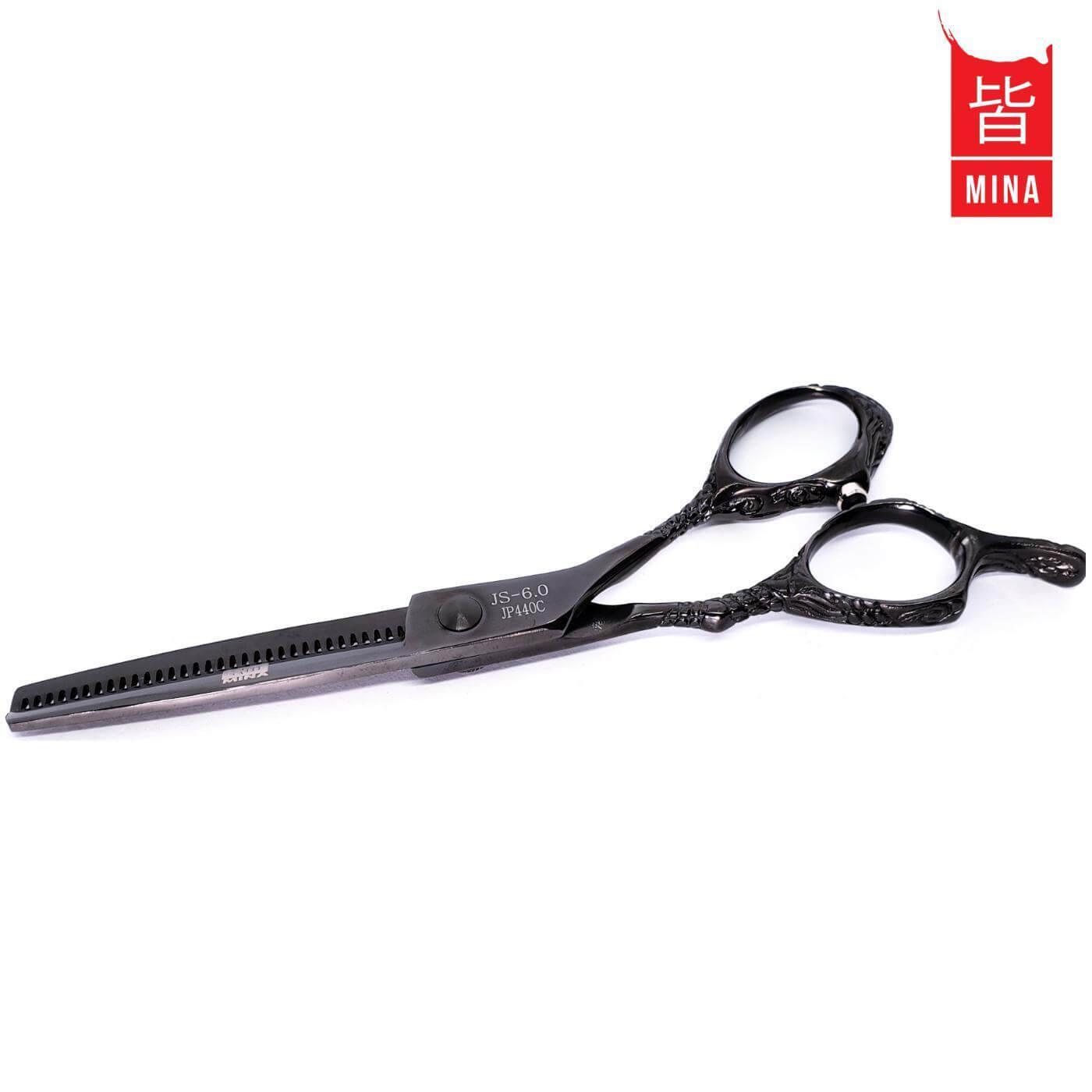 Mina Ash Black Cutting & Thinning Scissors Set - Japan Scissors